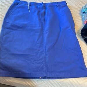 L.L. Bean Blue Knee-Length A-Line Skirt